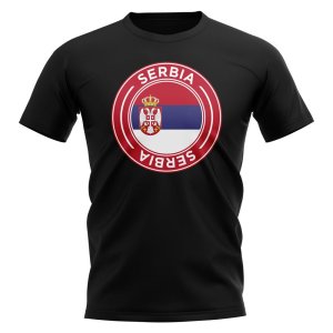 Serbia Football Badge T-Shirt (Black) Serbia Football Badge T-Shirt (Black)