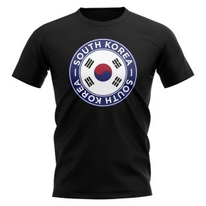 South Korea Football Badge T-Shirt (Black)