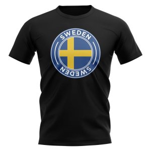 Sweden Football Badge T-Shirt (Black) Sweden Football Badge T-Shirt (Black)