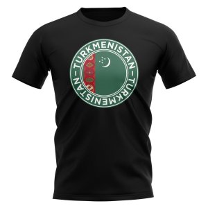 Turkmenistan Football Badge T-Shirt (Black)