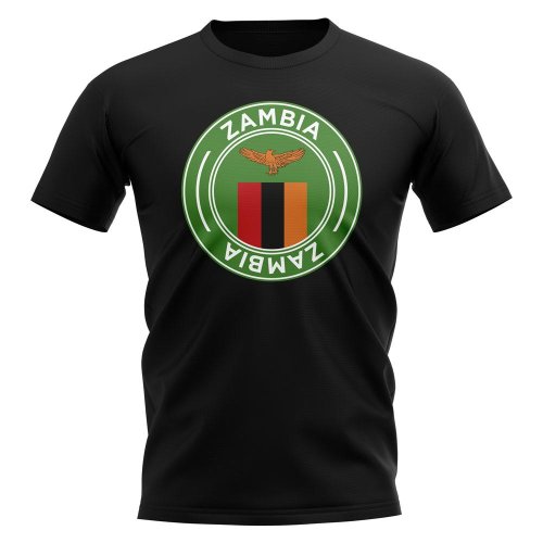 Zambia Football Badge T-Shirt (Black)