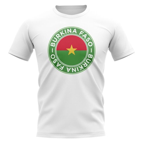 Burkina Faso Football Badge T-Shirt (White)