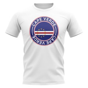 Cape Verde Football Badge T-Shirt (White)