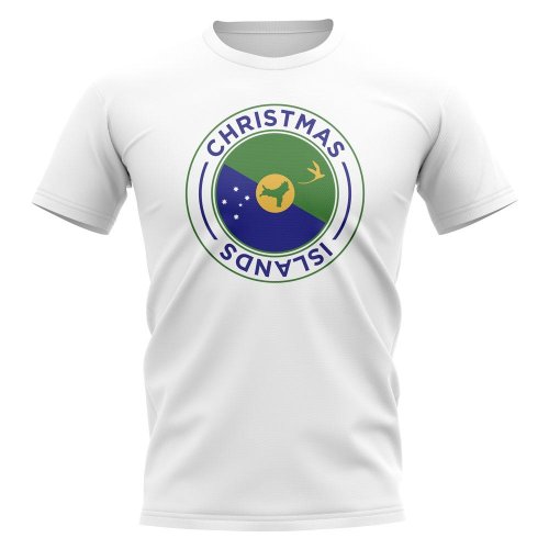 Christmas Islands Football Badge T-Shirt (White)