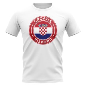 Croatia Football Badge T-Shirt (White) Croatia Football Badge T-Shirt (White)