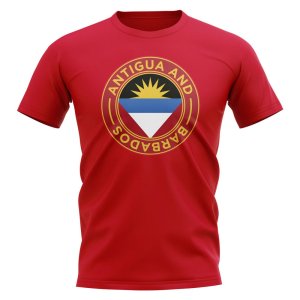 Antigua and Barbados Football Badge T-Shirt (Red)