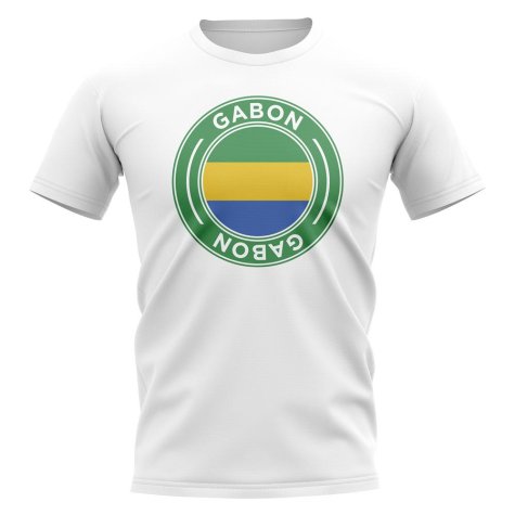 Gabon Football Badge T-Shirt (White)