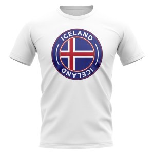 Iceland Football Badge T-Shirt (White)