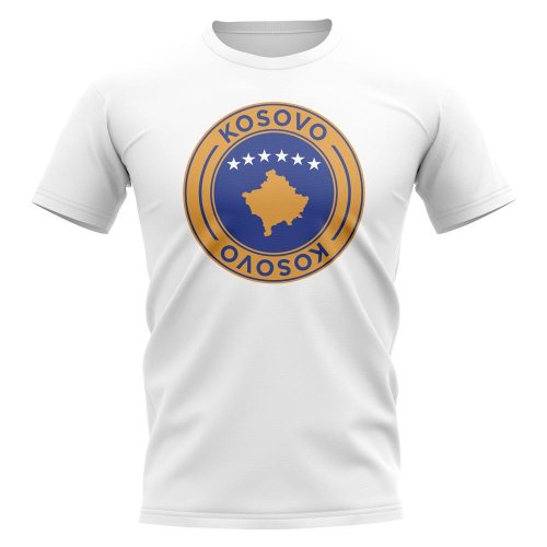 Kosovo Football Badge T-Shirt (White)