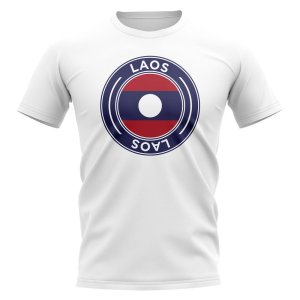 Laos Football Badge T-Shirt (White)