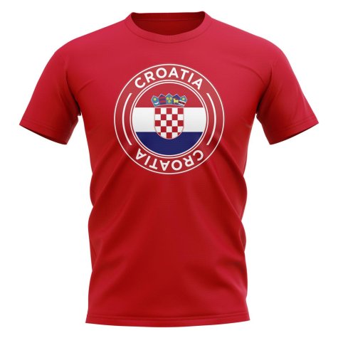 Croatia Football Badge T-Shirt (Red)