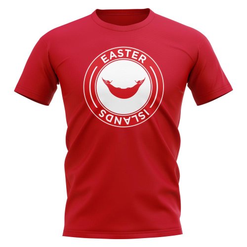 Easter Islands Football Badge T-Shirt (Red)