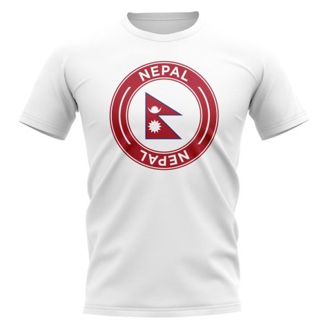 Nepal Football Badge T-Shirt (White)