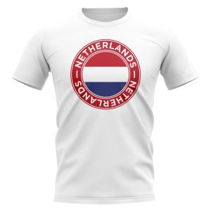 Netherlands Football Badge T-Shirt (White)