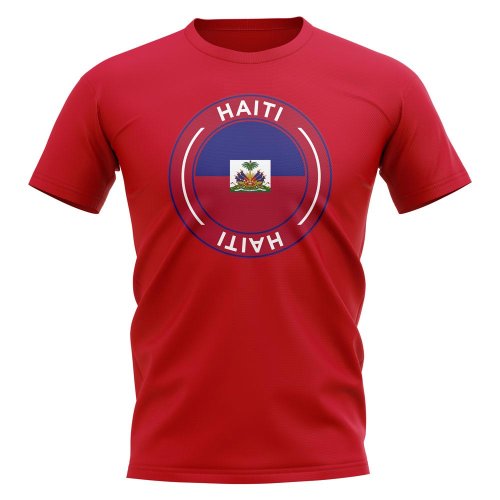 Haiti Football Badge T-Shirt (Red)