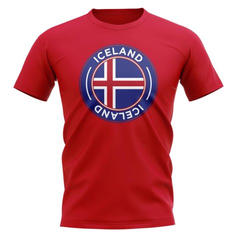 Iceland Football Badge T-Shirt (Red)