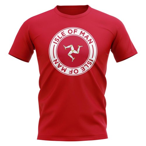 Isle of Man Football Badge T-Shirt (Red)