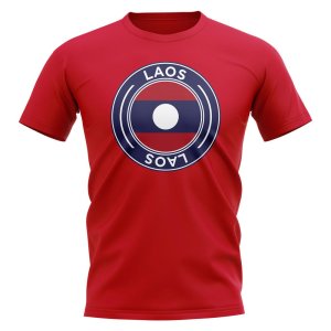 Laos Football Badge T-Shirt (Red)