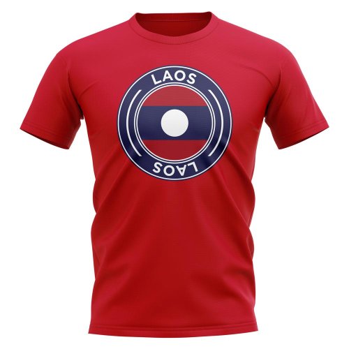 Laos Football Badge T-Shirt (Red)