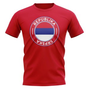 Republika Srpska Football Badge T-Shirt (Red) Republika Srpska Football Badge T-Shirt (Red)