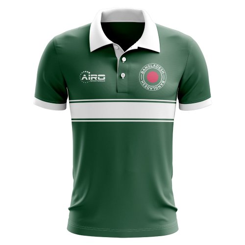 Bangladesh Concept Stripe Polo Shirt (Green)