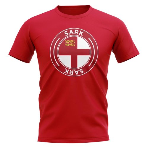 Sark Football Badge T-Shirt (Red)