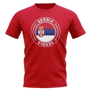 Serbia Football Badge T-Shirt (Red) Serbia Football Badge T-Shirt (Red)