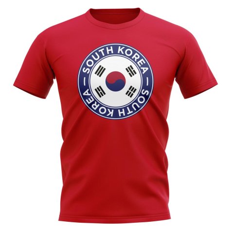 South Korea Football Badge T-Shirt (Red)