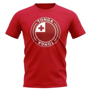 Tonga Football Badge T-Shirt (Red)