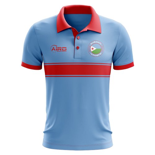 Djibouti Concept Stripe Polo Shirt (Sky)