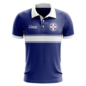 Dominican Republic Concept Stripe Polo Shirt (Blue)