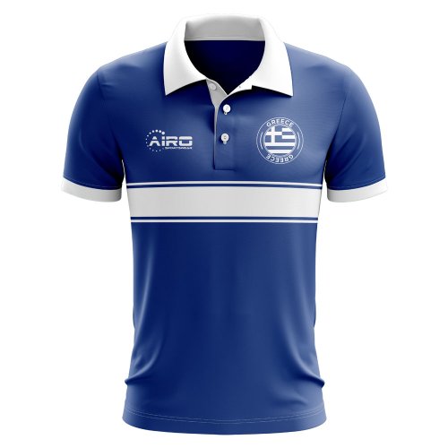 Greece Concept Stripe Polo Shirt (Blue)