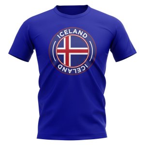 Iceland Football Badge T-Shirt (Royal) Iceland Football Badge T-Shirt (Royal)