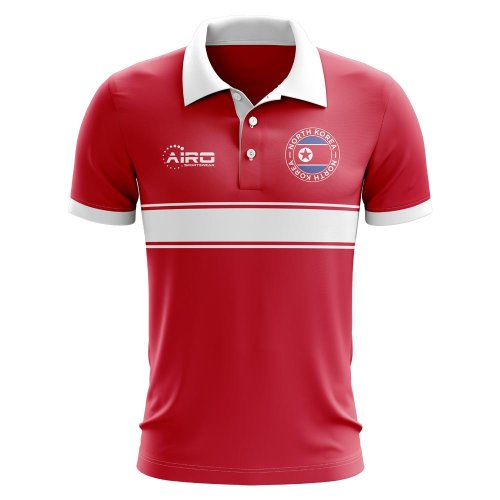 North Korea Concept Stripe Polo Shirt (Red)