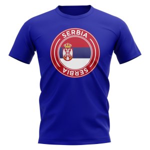 Serbia Football Badge T-Shirt (Royal) Serbia Football Badge T-Shirt (Royal)