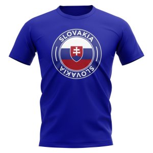 Slovakia Football Badge T-Shirt (Royal) Slovakia Football Badge T-Shirt (Royal)