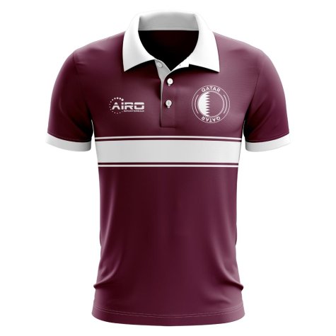 Qatar Concept Stripe Polo Shirt (Maroon) - Kids