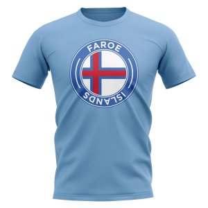 Faroe Islands Football Badge T-Shirt (Sky)