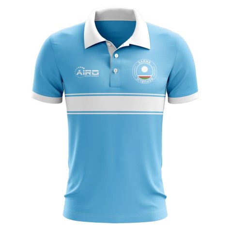 Sakha Republic Concept Stripe Polo Shirt (Sky)