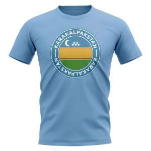 Karakalpakstan Football Badge T-Shirt (Sky) Karakalpakstan Football Badge T-Shirt (Sky)