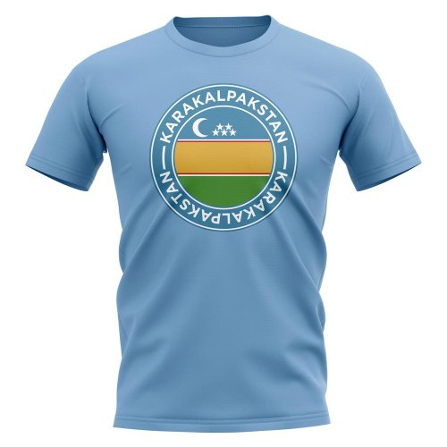Karakalpakstan Football Badge T-Shirt (Sky)