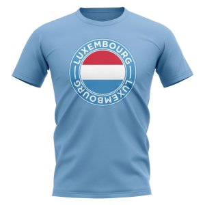 Luxembourg Football Badge T-Shirt (Sky)