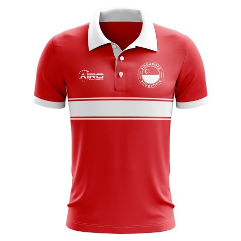 Singapore Concept Stripe Polo Shirt (Red) - Kids