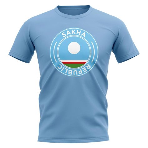 Sakha Republic Football Badge T-Shirt (Sky)