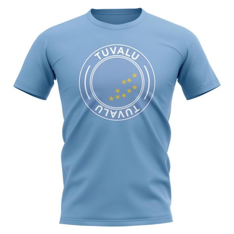 Tuvalu Football Badge T-Shirt (Sky)