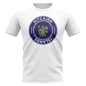 Pitcairn Islands Football Badge T-Shirt (White)