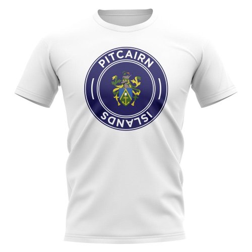 Pitcairn Islands Football Badge T-Shirt (White)