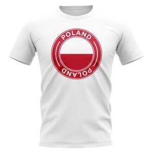 Poland Football Badge T-Shirt (White)