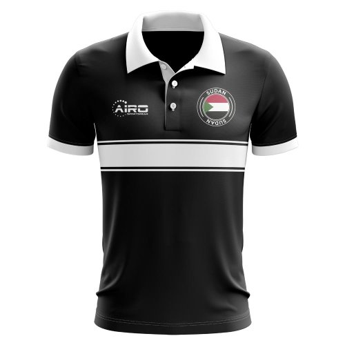 Sudan Concept Stripe Polo Shirt (Black)