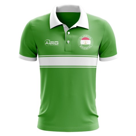 Tajikstan Concept Stripe Polo Shirt (Green)